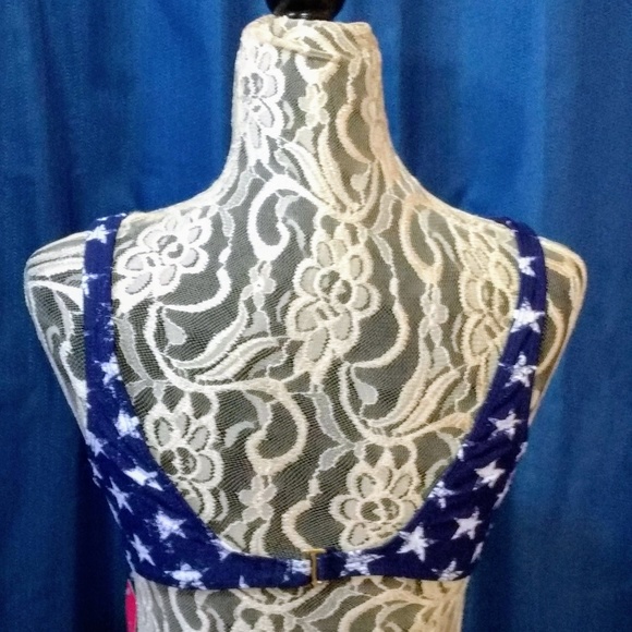 Xhilaration Blue with stars bikini TOP - Picture 4 of 7